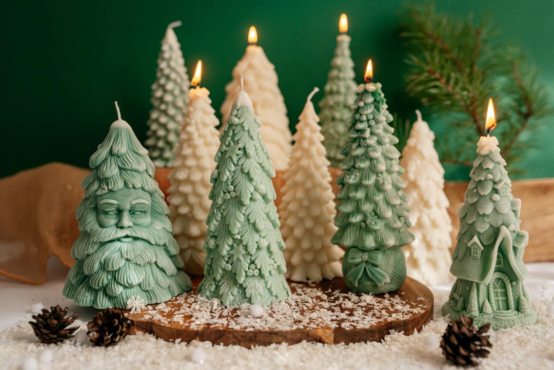 Handmade Christmas Candle | Christmas Tree | Soy Wax Holiday Decor ...