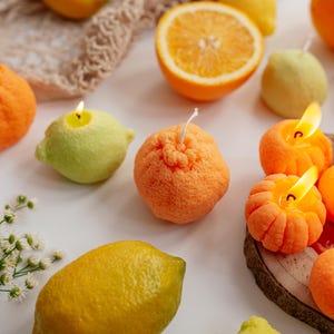 Real Fruit Candles: Unscented Soy Wax - Orange, Lemon & Mandarin