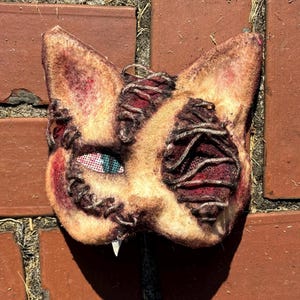 Gory Brown Sewn Cat Mask/Therian Gear