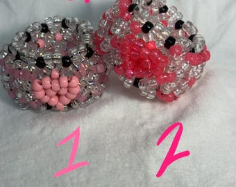 Valentine’s Glow in the dark hearts Kandi Cuff Bracelets