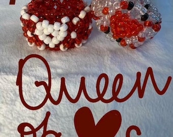 Valentine Queen/King of hearts Kandi Cuff Bracelets