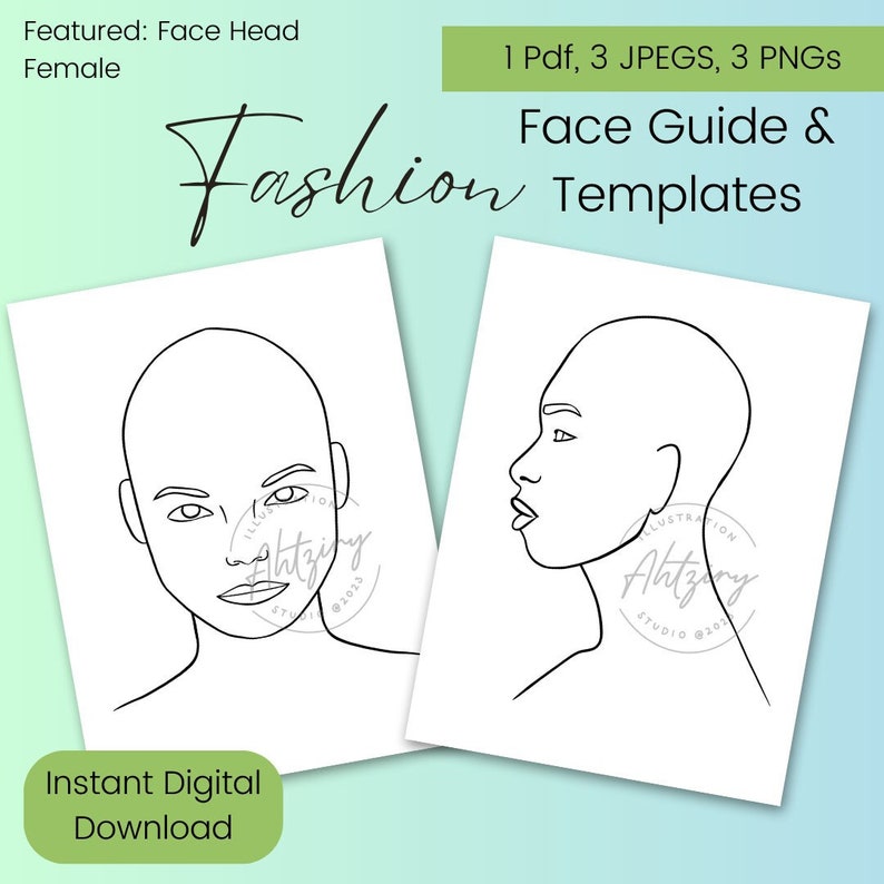 Fashion Figure Template, Face Template, Drawing Guide, Croqui Template ...