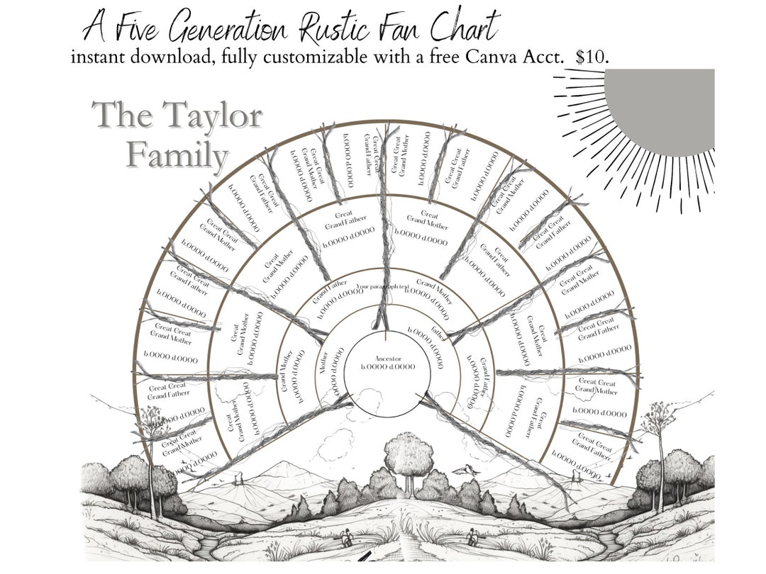 Rustic Fan Chart From HEIRLOOM - Etsy