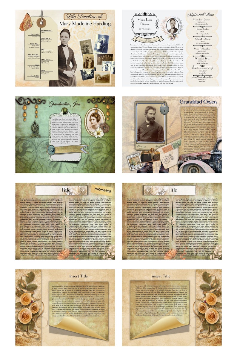 Templates, Ancestry, Genealogy, Family History, Heirloom, Book, Canva ...