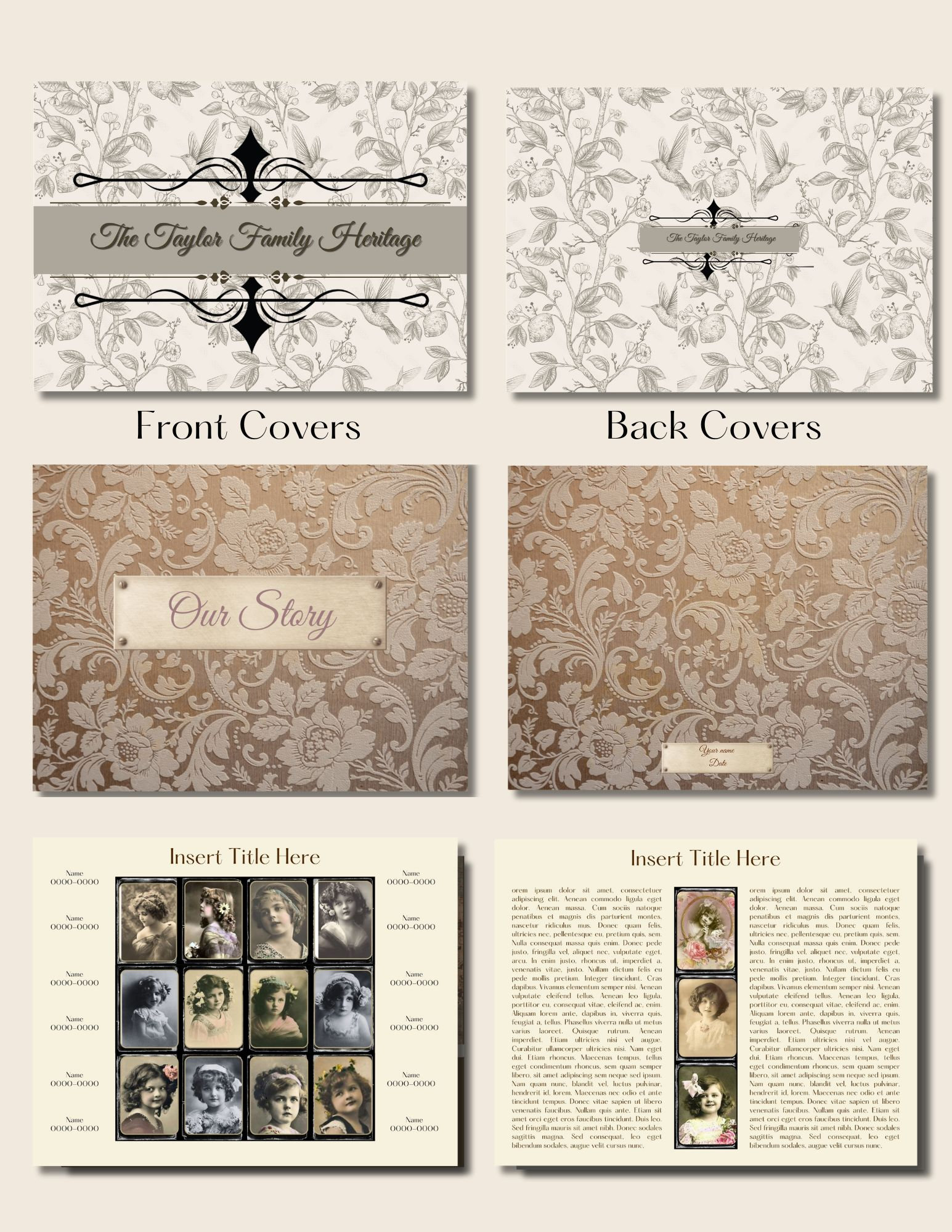 Genealogy, Ancestry, Family History Book Template the Antique