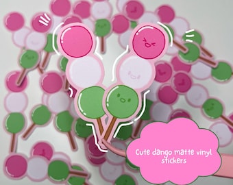 Kawaii Dango Stickers - Matte vinyl Sticker set, food stickers