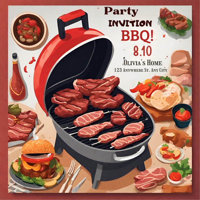 Editable BBQ Party Invitation Template Instant Download Grill Chill Editable BBQ Party Invitation Template Instant Download Grill Chill