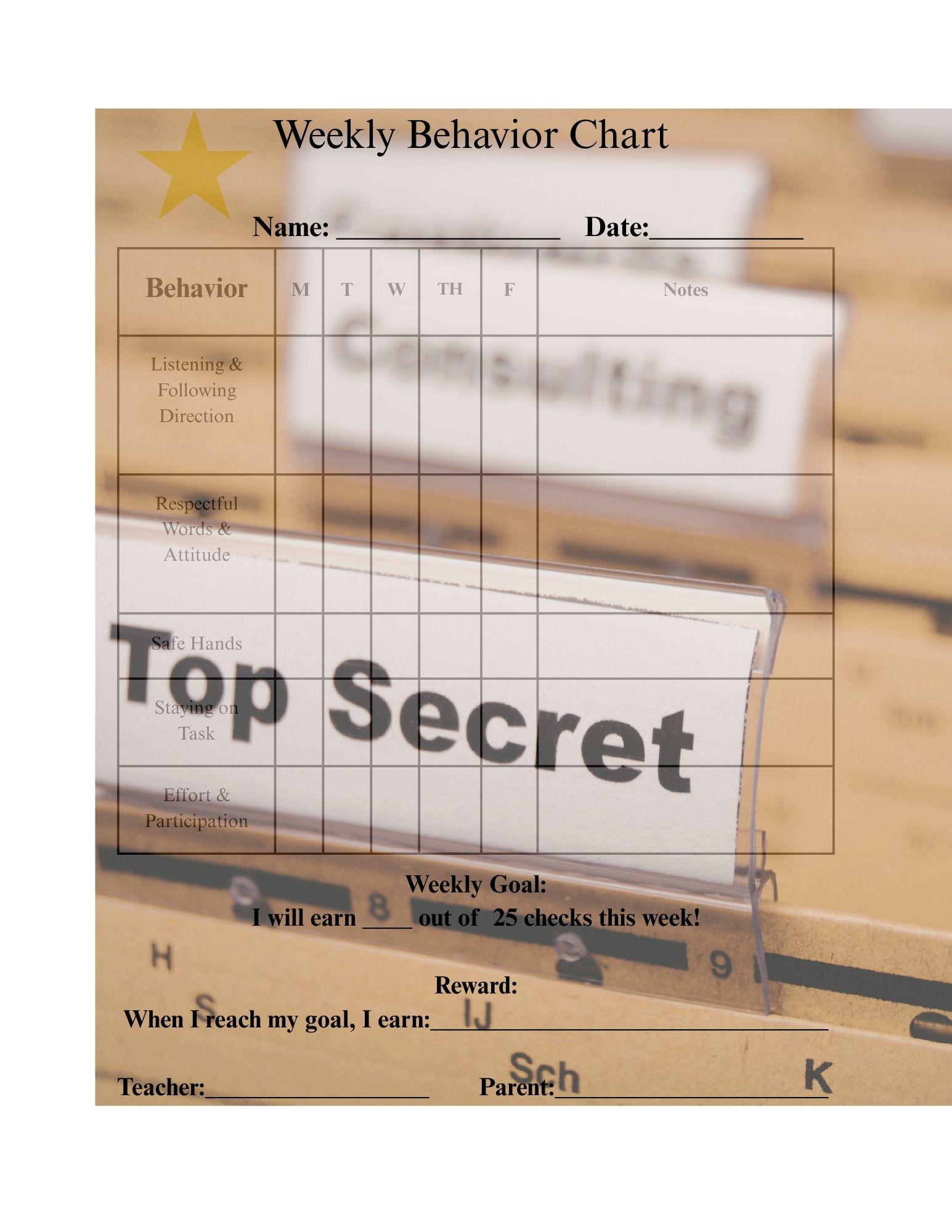 Student Behavior Chart | Daily Accountability Form, Parent ...