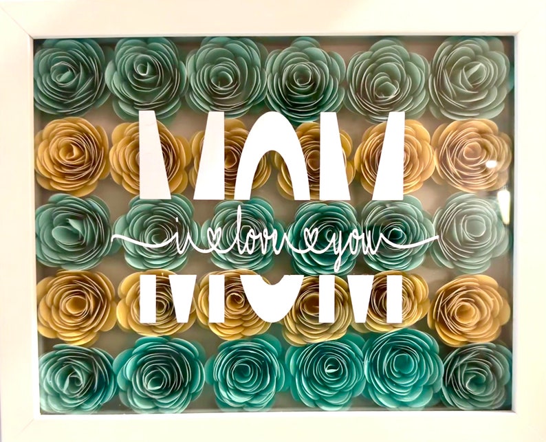 Custom Handmade Flower Shadow Box/ Mom Shadow Box/ Valentines Day