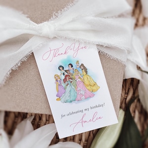 Etiquettes de remerciement Princesse , Etiquettes pour cadeaux de fête d'anniversaire Princesse , Etiquettes pour cadeaux princesses , Etiquettes de fête princesse , Étiquettes de cadeaux |, Princess201