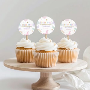 Unicorn Party Favours. Printable Birthday Favor Tag. Personalized Editable Thank You Label. Magical Rainbow
