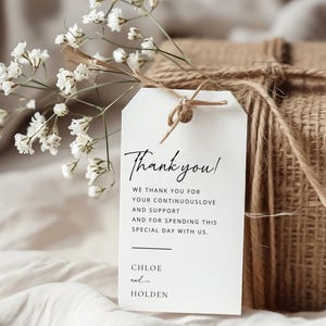 Modern Favor Tag Template: Editable Thank You Tag (Digital Download)