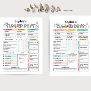 Summer Planner Kids Summer Printable Summer School Planner Summer Kids Weekly Routine Summer Kids Printable Summer Weekly Schedule Kids