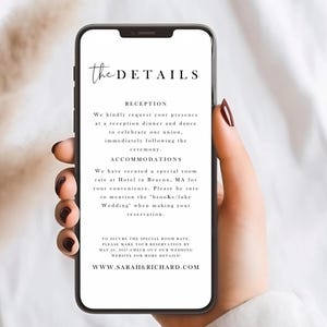 Invitación de boda electrónica moderna, boda digital, minimalista online, detalles, código QR de RSVP, invitación de boda, LIP201