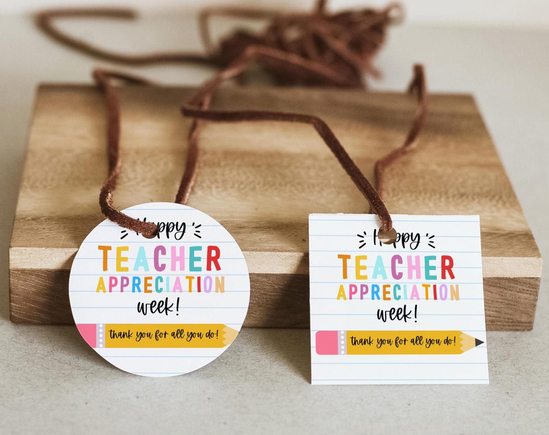 Happy ,teacher Appreciation Week Gift Tag Printable for Cookies Sweets ...