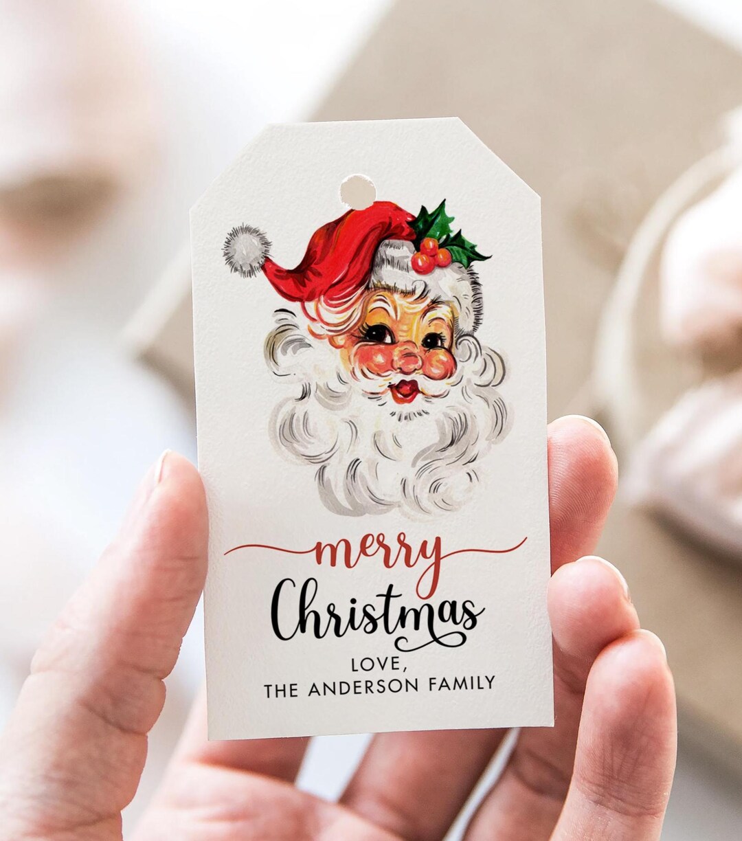 Christmas Gift Tag Template Editable Tree Favor Tag Printable Merry