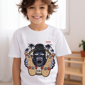 Cool Gorilla With Skateboard T-Shirt, Skate Tee, Skating Shirt, Skating Gorilla Shirt, Cool And Funny Tee, Birthday Gift Skater, Skateboard