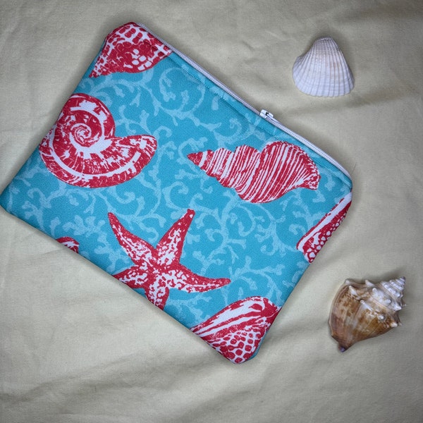 Ocean Themed Makeup Bag, Seashell Cosmetic Bag, Under the Sea Makeup Bag, Beach Lover Gifts, Small Gift Ideas, Best Makeup Bags, Designer