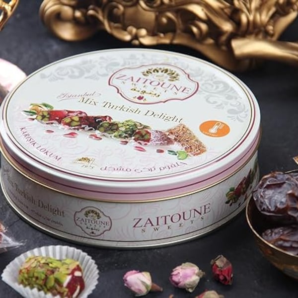 Zaitoune Premium Turkish Delight Handcrafted from Turkey with Authentic Flavor - Perfect for Dessert Snack or Gift, 250G