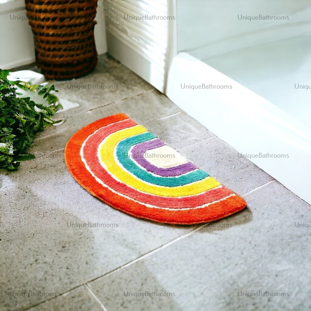 Rainbow Bath Mat for Bathroom Funky Bath Mats Non Slip Floor Etsy