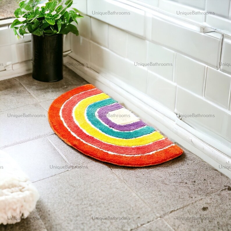 Rainbow Bath Mat for Bathroom Funky Bath Mats Non Slip Floor Etsy
