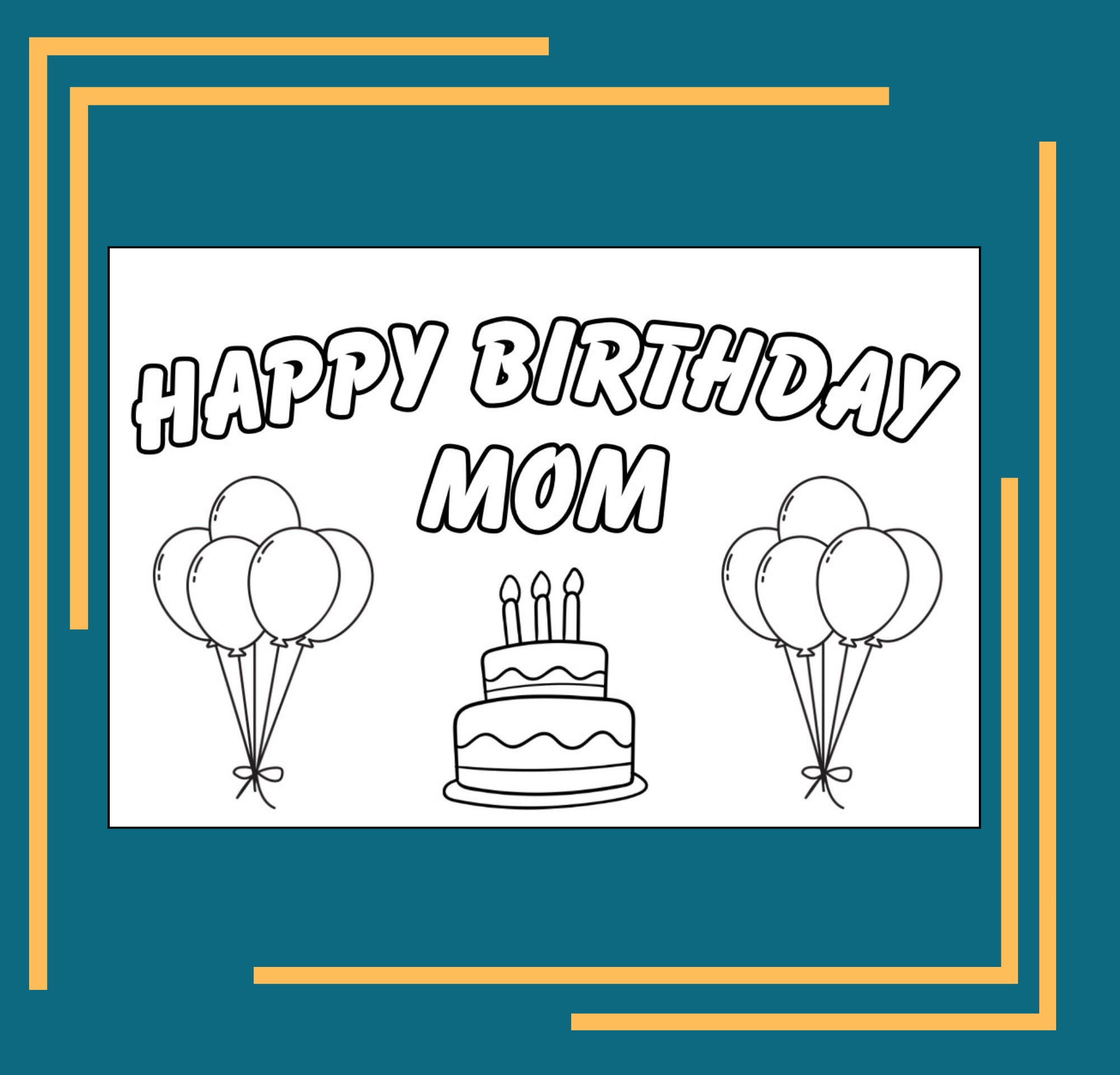 Coloring Birthday Cards for Mom, Dad, and More - Etsy