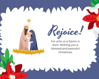 Holiday Nativity Christmas Card