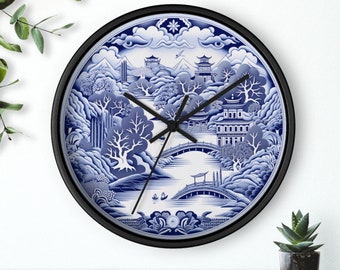 Wall Clock - Blue Willow Pattern