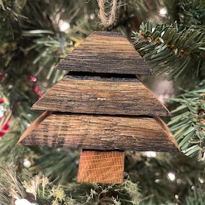 Bourbon Barrel Stave Christmas Tree Ornament
