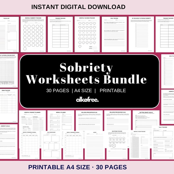 Printable Sobriety Calendar Etsy