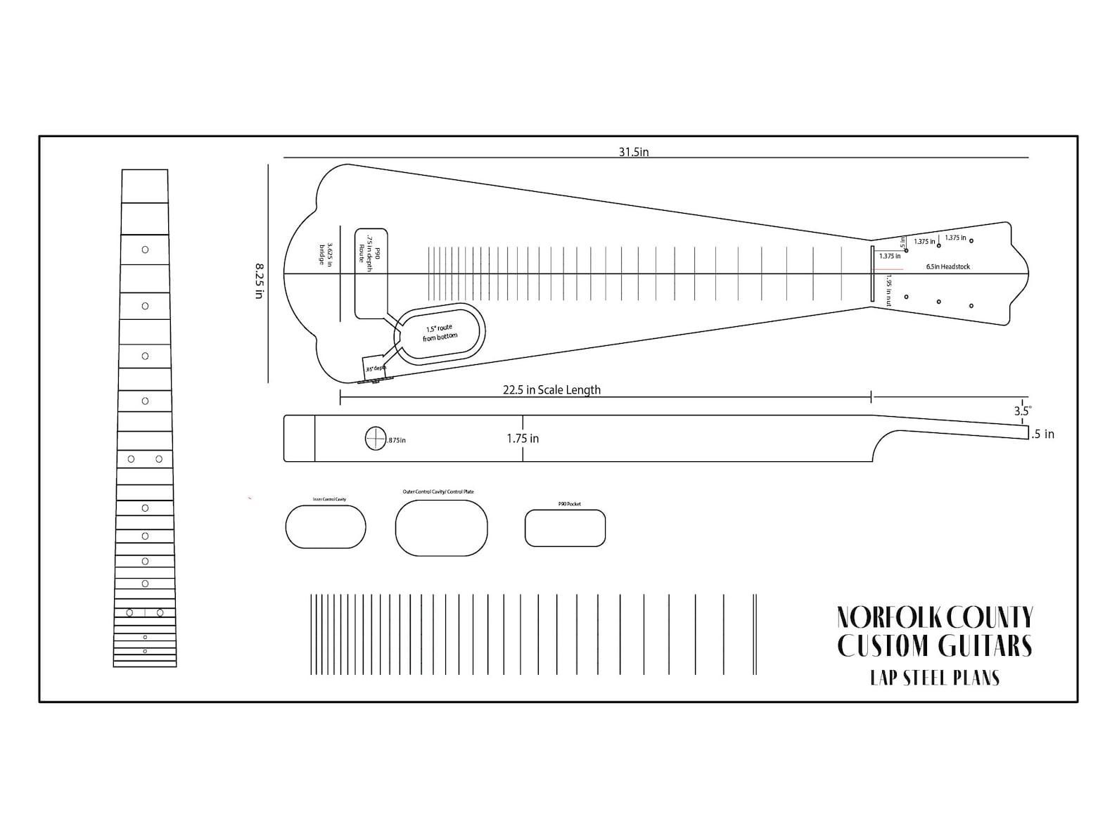 Basic Lap Steel Guitar Plans Downloadable PDF Etsy