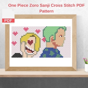 One Piece Zoro &sanji Cross Stitch Pattern - Etsy