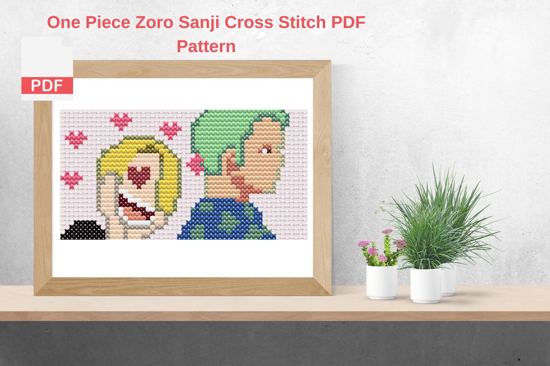 One Piece Zoro &sanji Cross Stitch Pattern - Etsy