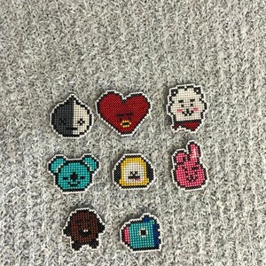 BTS Characters Handmade Cross Stitch Refrigerator Magnets