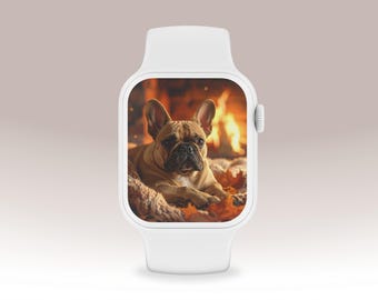 French Bulldog Apple Watch Face Wallpaper | Digital Download | Frenchie Dog Smartwatch and Phone Wallpaper
