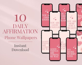 Motivational Phone Wallpaper, Affirmation Backgrounds, Smartphone or Smartwatch (Digital Download)