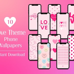 Valentines iPhone Wallpaper, Pink Valentines Day Phone Wallpaper, Pink Heart Valentines Phone Wallpaper, Valentine Phone Wallpaper
