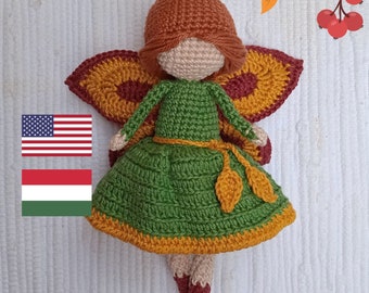 PATTERN ENG/HUN Autumn Fairy Fall Fairy Amigurumi Doll Waldorf Fairy