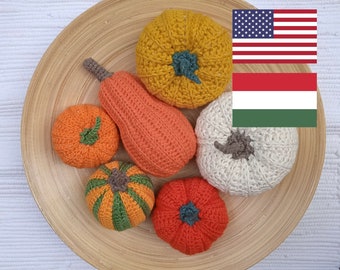 PATTERN ENG/HUN Pumpkins and Squashes Amigurumi Crochet Pumpkins