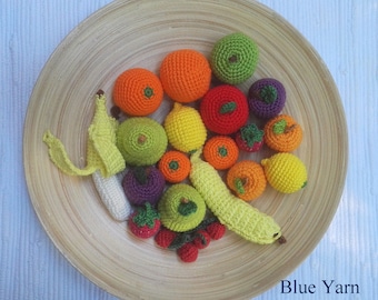 PATTERN ENG Fruits/ Fruit basket/ 10 pieces of fruits, Amigurumi pattern