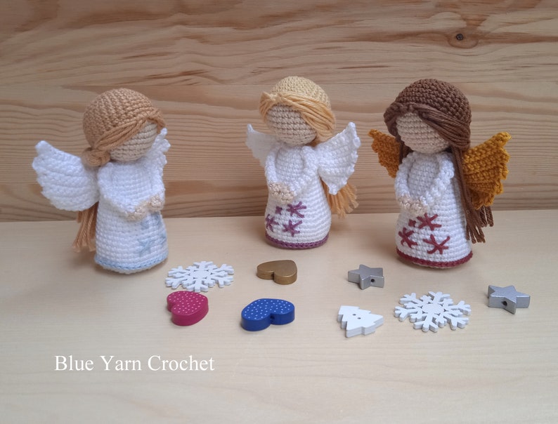 PATTERN Eng/Hun/Esp/Fr Christmas Angel Crochet Pattern, Amigurumi Angel Pattern image 9