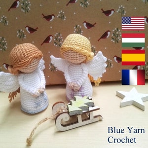 PATTERN Eng/Hun/Esp/Fr Christmas Angel Crochet Pattern, Amigurumi Angel Pattern