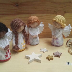 PATTERN Eng/Hun/Esp/Fr Christmas Angel Crochet Pattern, Amigurumi Angel Pattern image 2