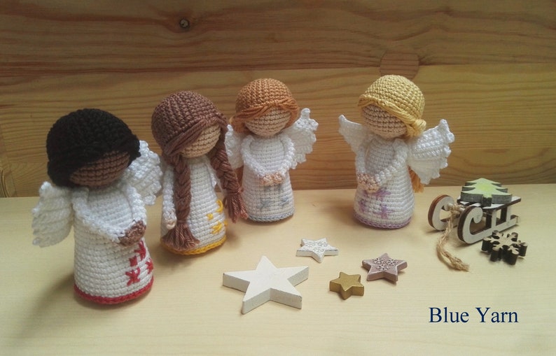 PATTERN Eng/Hun/Esp/Fr Christmas Angel Crochet Pattern, Amigurumi Angel Pattern image 2