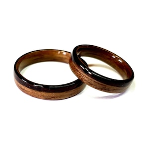 Walnut Mens Wedding Rings Womens Wedding Bands bentwood ring Walnut wood ring wooden wedding ring  wooden rings for men  mens wooden ring