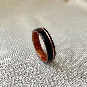 Ebony Mens Wedding Rings Womens Wedding Bands bentwood ring Walnut wood ring wooden wedding ring  wooden rings for men  mens wooden ring