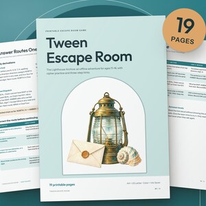 Escape Room Printbare Kit: Vuurtorenavontuur voor tieners met codeoefening