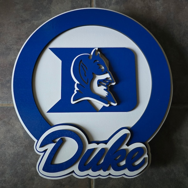 Duke Custom-made Round Wood Wall Sign.  4 Layers painted and Stained. | Wall Decor | Wall ART | Sign
