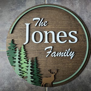 Letrero con nombre de bosque personalizado / Letrero con nombre de familia / Regalo / Regalo de boda / Regalo familiar