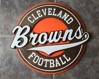 Cleveland Browns Custom-made Wood Wall Decor.  3 Layers painted and Stained. | Wall Decor | Wall ART | Sign | Football | Man Cave